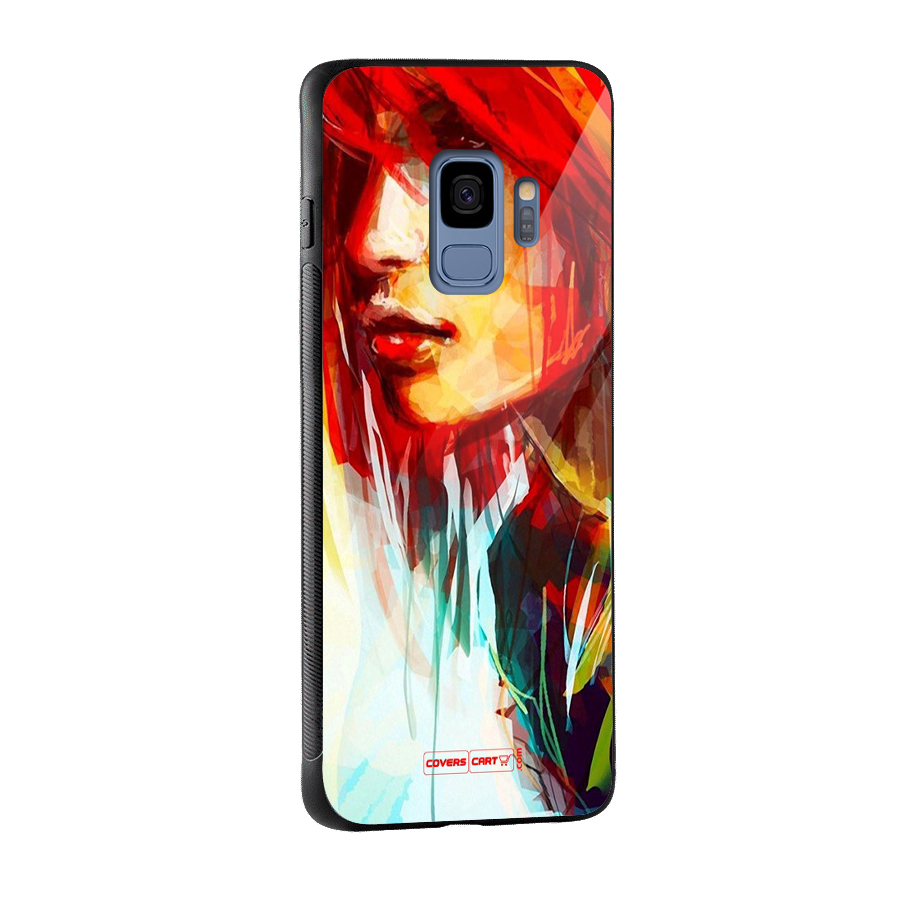 Painted Girl Glass Back Case for Galaxy S9