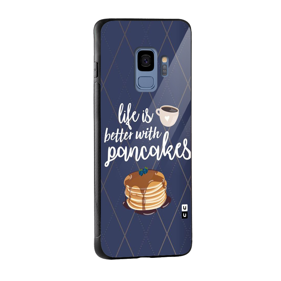 Pancake Life Glass Back Case for Galaxy S9
