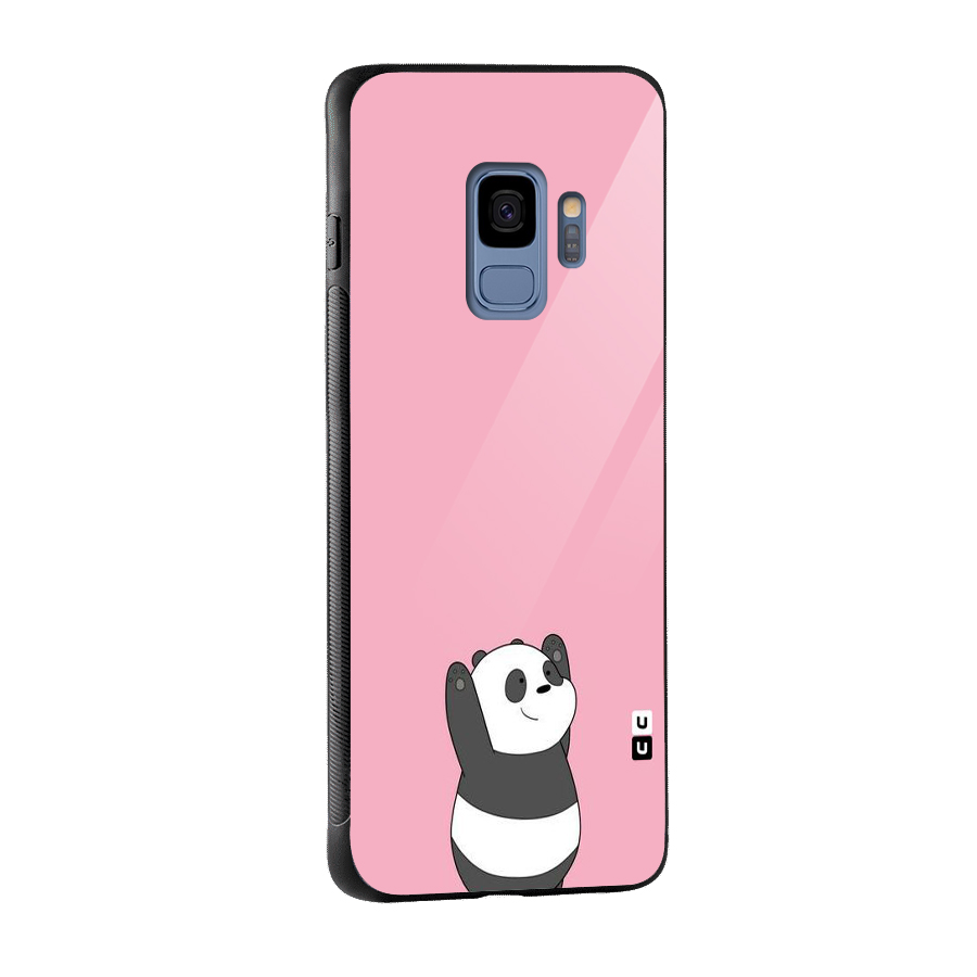 Panda Handsup Glass Back Case for Galaxy S9