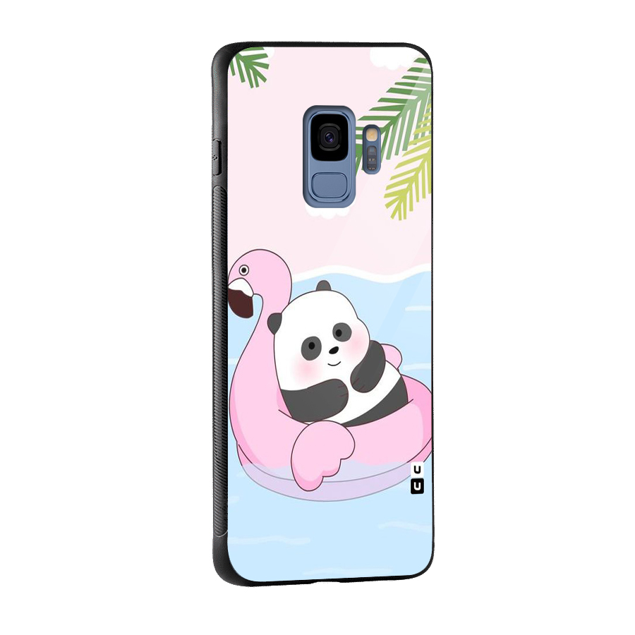 Panda Swim Glass Back Case for Galaxy S9