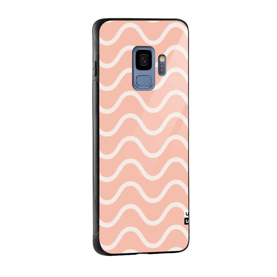 Pastel Peach Waves Glass Back Case for Galaxy S9