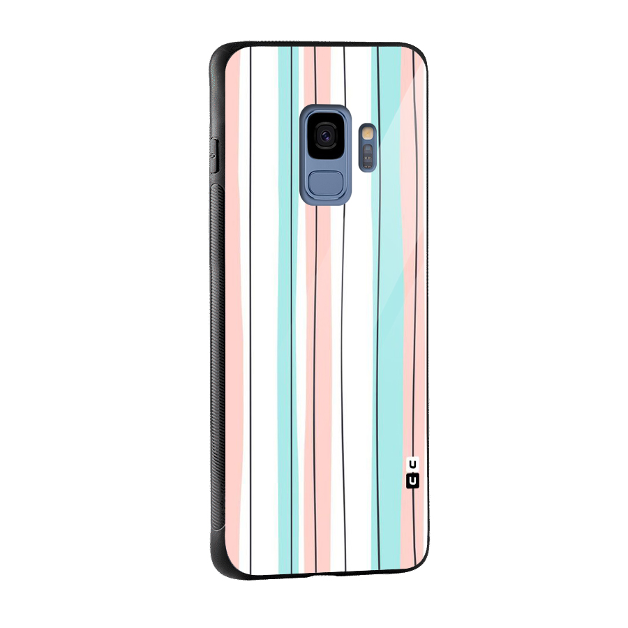 Pastel Tri Stripes Glass Back Case for Galaxy S9