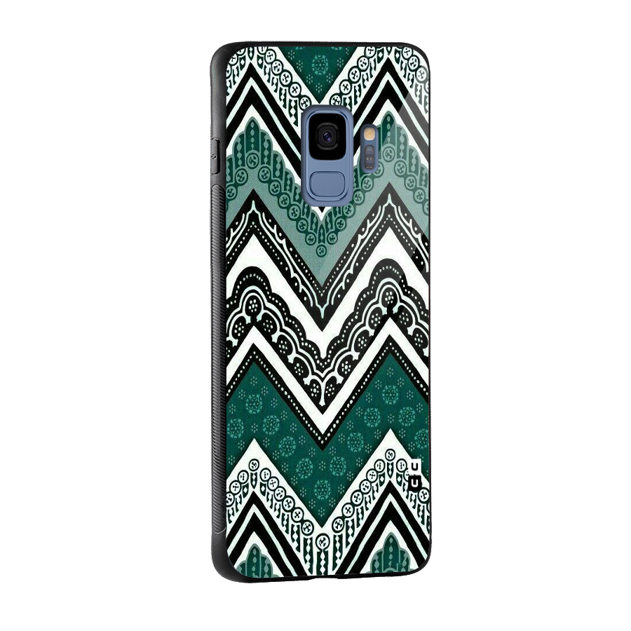 Patterned Chevron Glass Back Case for Galaxy S9