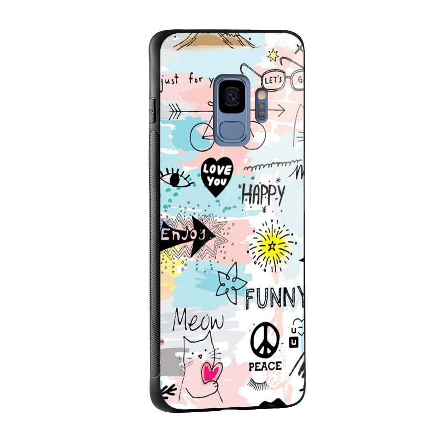 Peace And Funny Glass Back Case for Galaxy S9