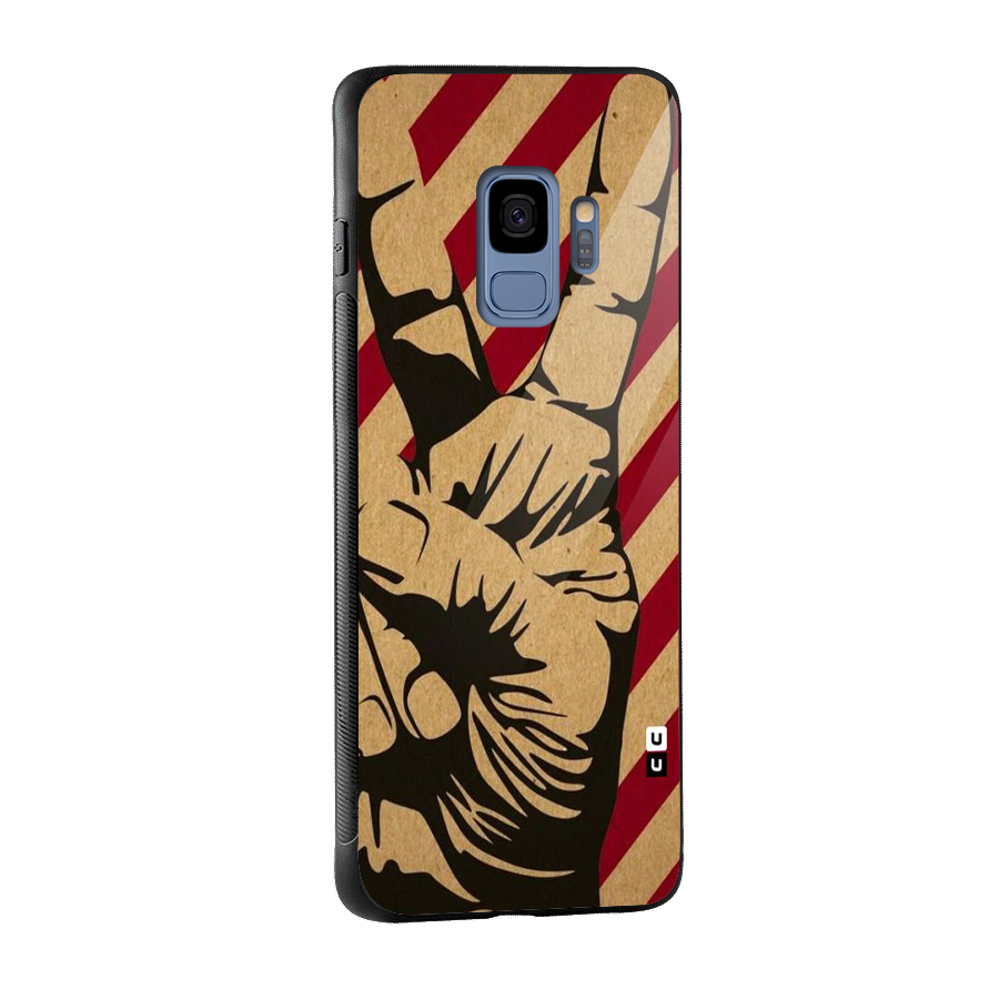 Peace Stripes Glass Back Case for Galaxy S9