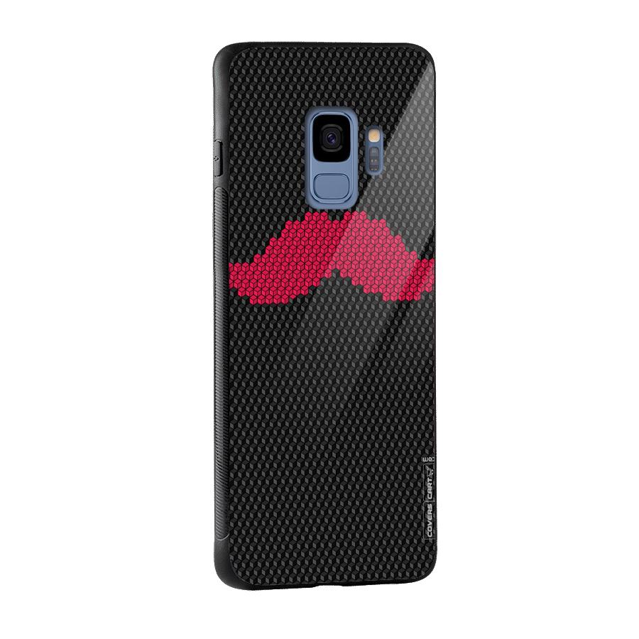 Pink Moustache Glass Back Case for Galaxy S9