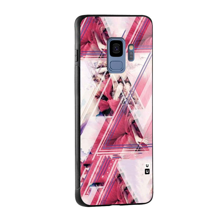 Pink Rose Abstract Glass Back Case for Galaxy S9