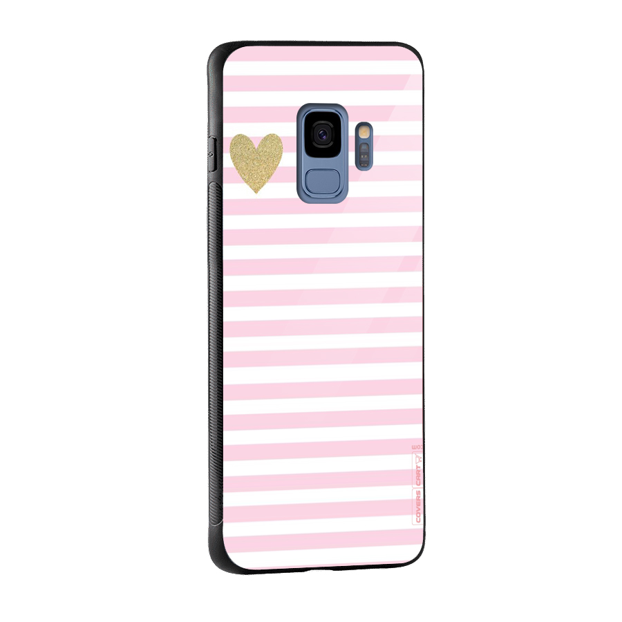 Pink Stripes Glass Back Case for Galaxy S9