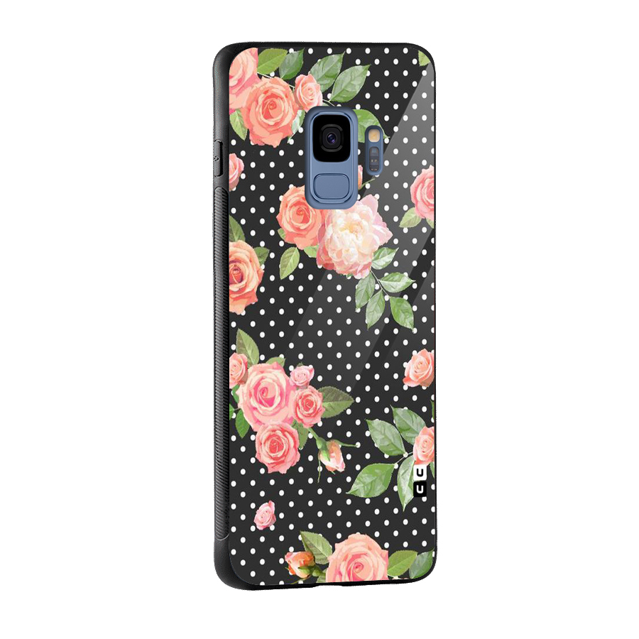 Polka Peach Glass Back Case for Galaxy S9