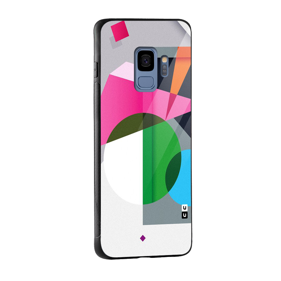 Polygons Cute Pattern Glass Back Case for Galaxy S9