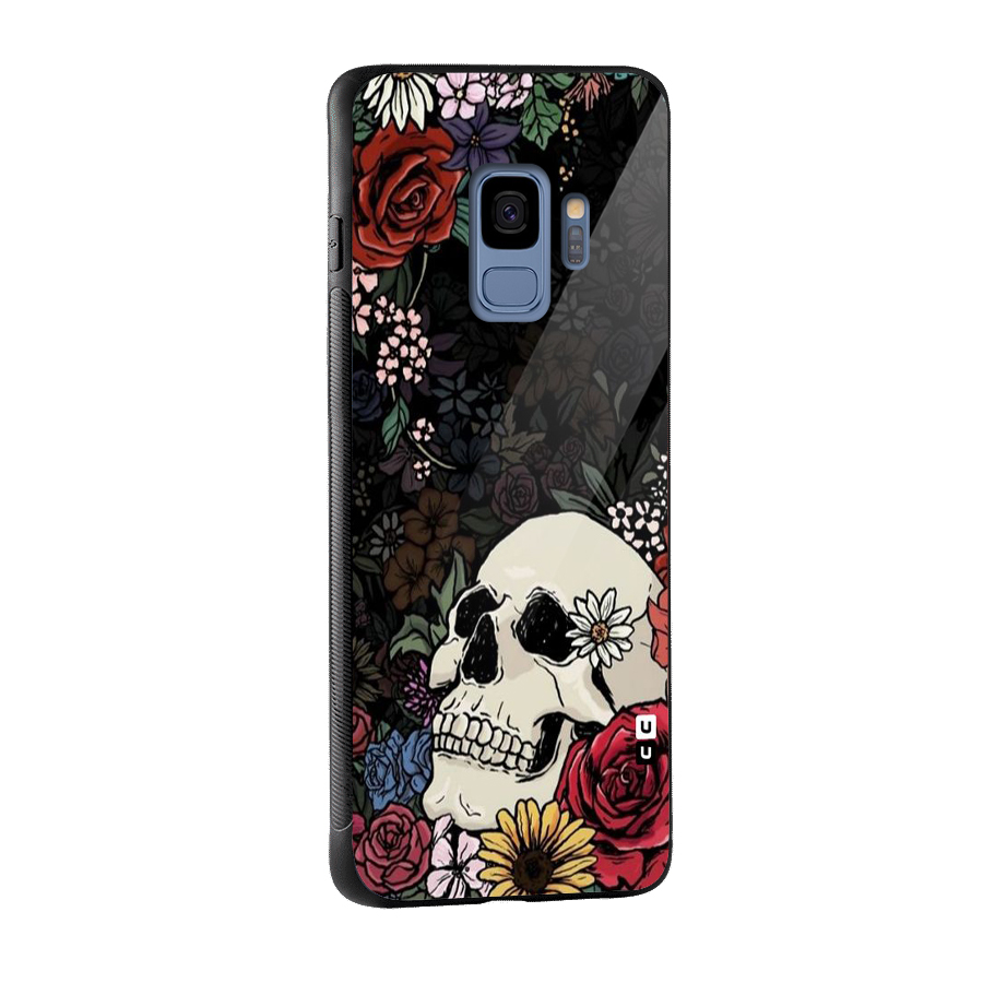 Pretty Skull Glass Back Case for Galaxy S9