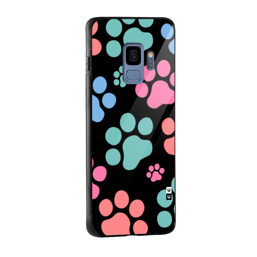 Puppy Paws Glass Back Case for Galaxy S9