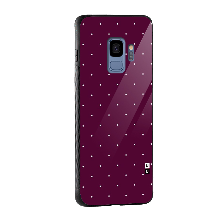 Purple Polka Glass Back Case for Galaxy S9