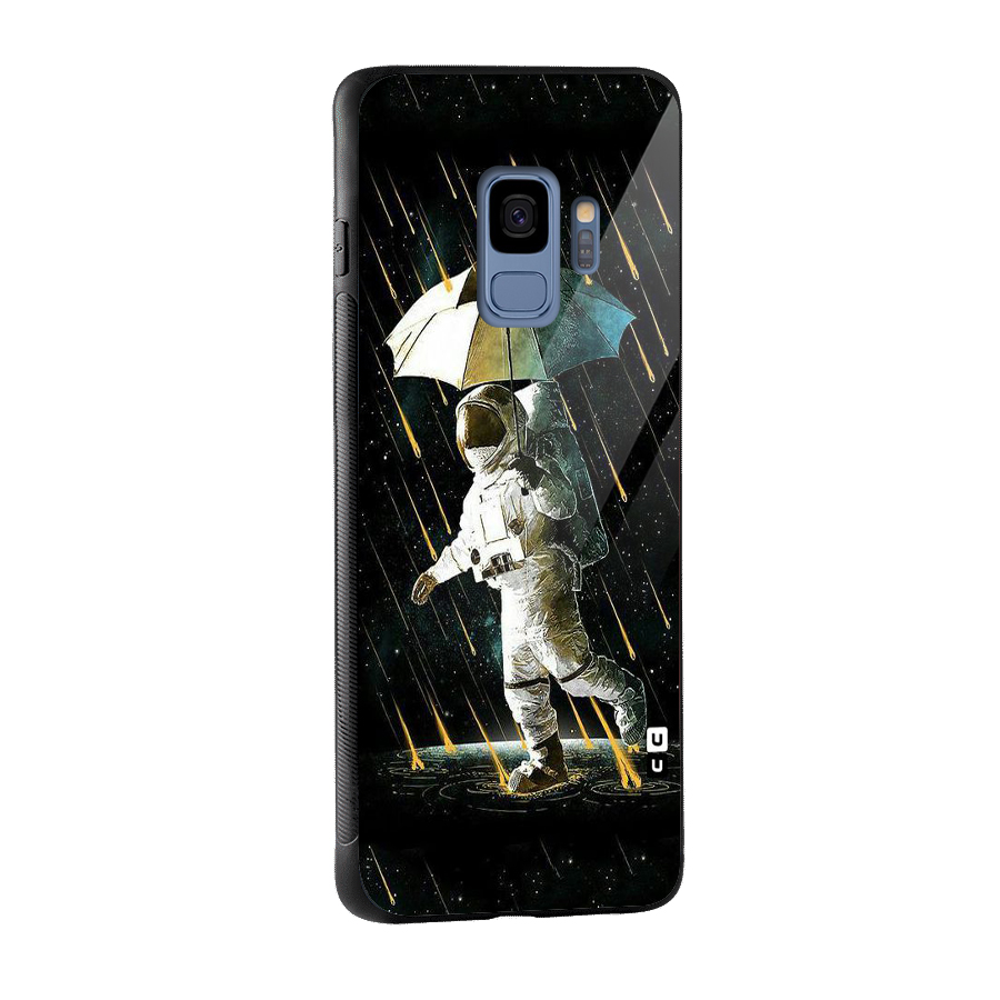 Rain Spaceman Glass Back Case for Galaxy S9
