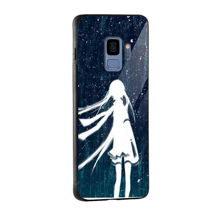 Rain White Girl Glass Back Case for Galaxy S9