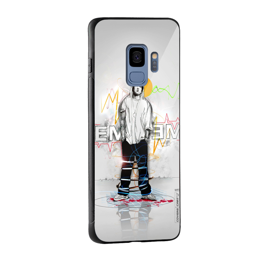 Rap King Eminem Glass Back Case for Galaxy S9