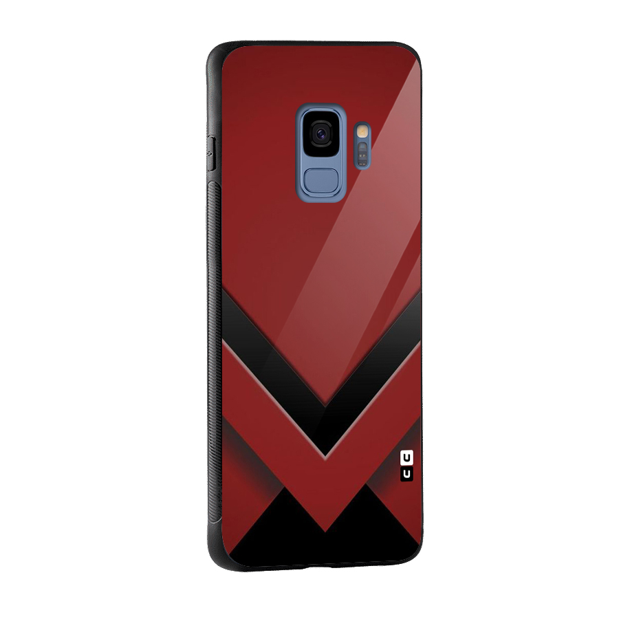 Red Black Fold Glass Back Case for Galaxy S9