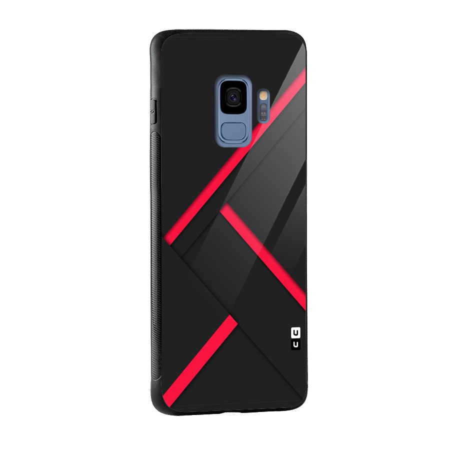 Red Disort Stripes Glass Back Case for Galaxy S9