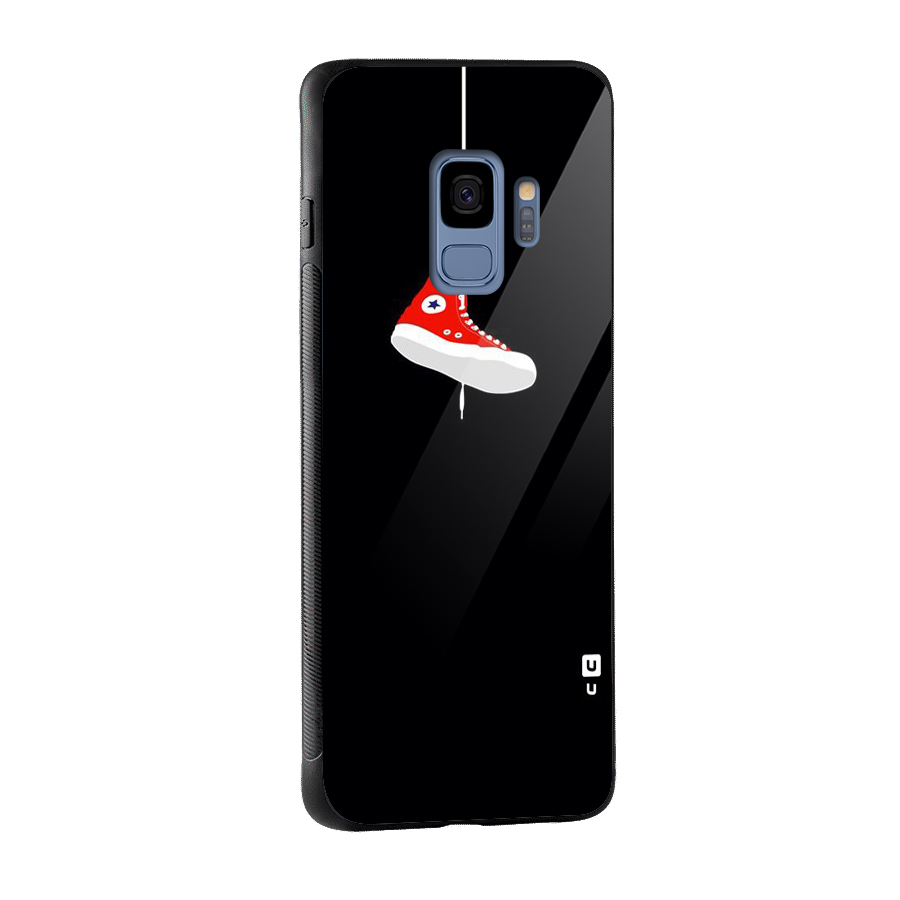 Red Shoe Hanging Glass Back Case for Galaxy S9
