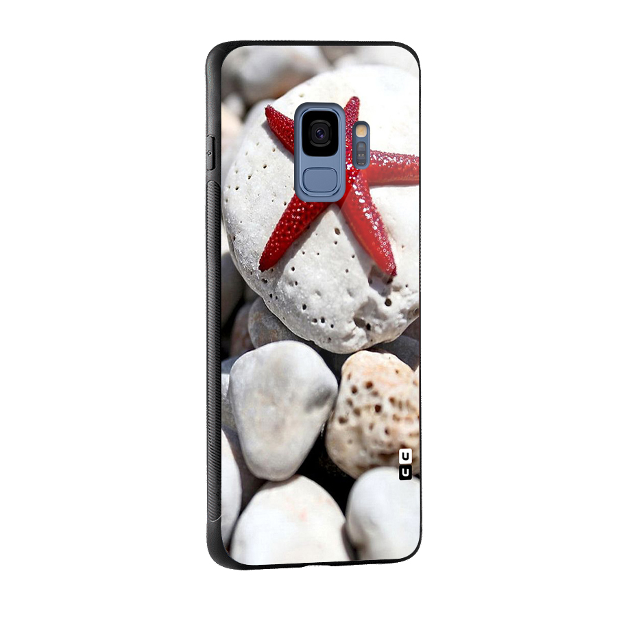 Red Star Fish Glass Back Case for Galaxy S9