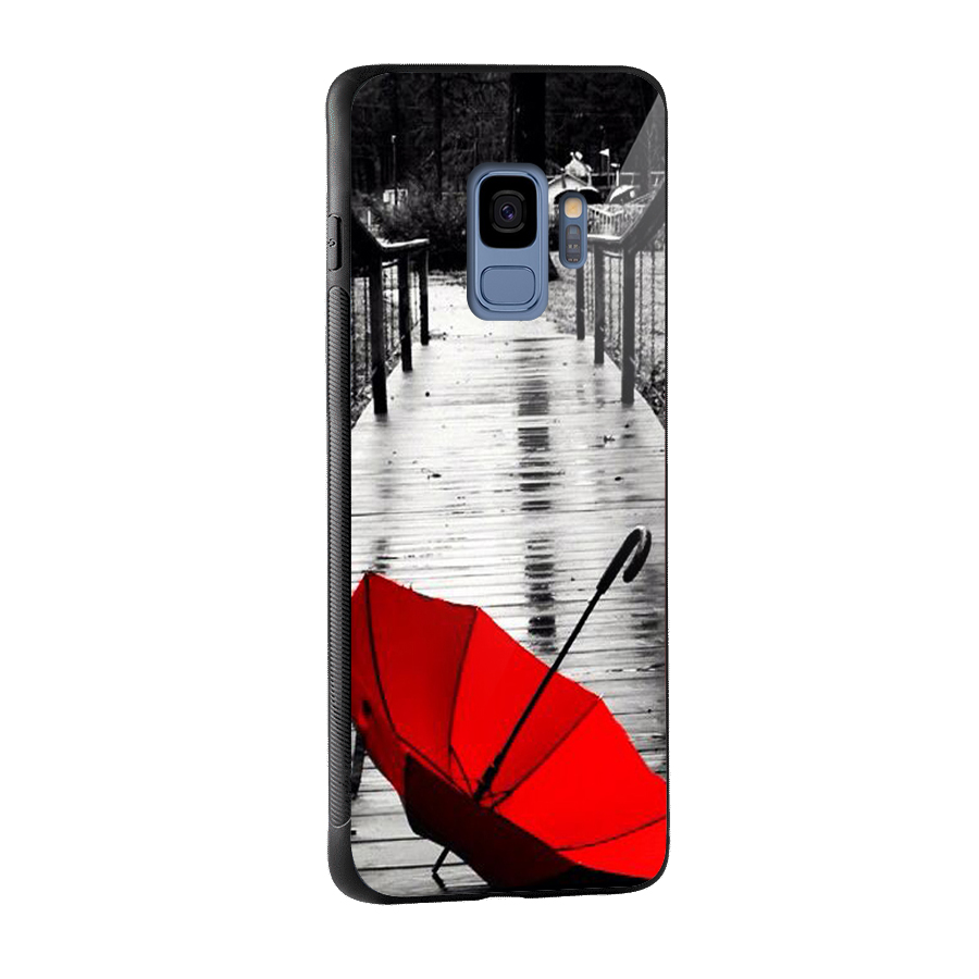 Red Umbrella Glass Back Case for Galaxy S9