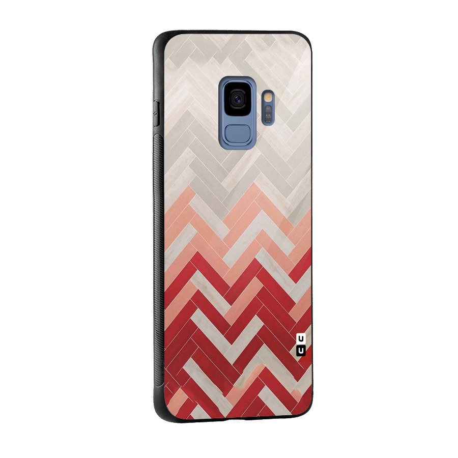 Reds and Greys Glass Back Case for Galaxy S9