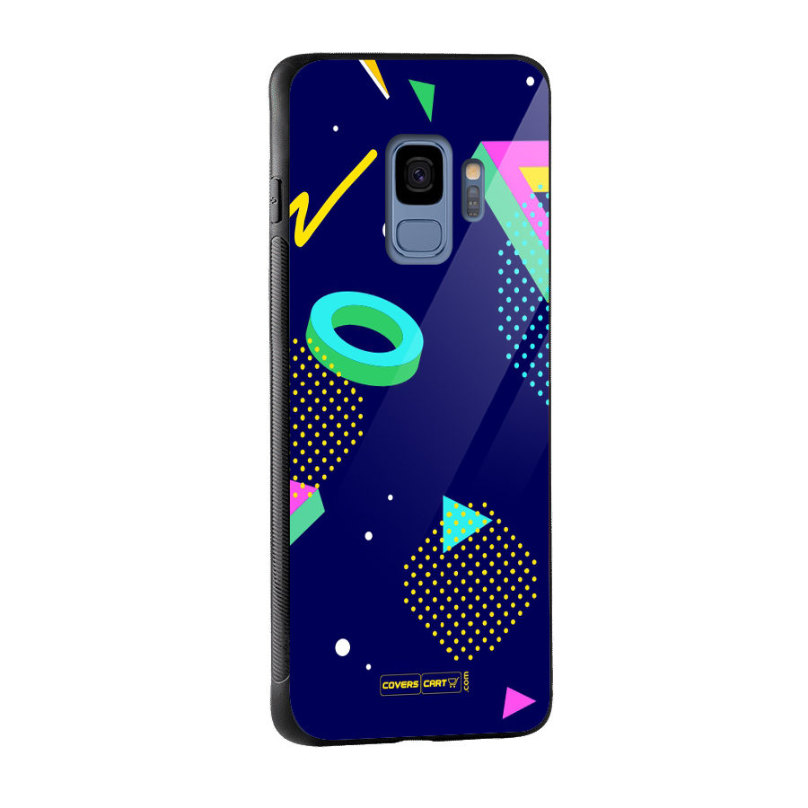Retro Abstract Glass Back Case for Galaxy S9