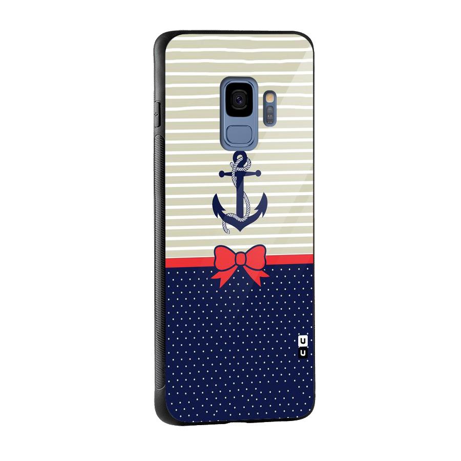Ribbon Anchor Glass Back Case for Galaxy S9