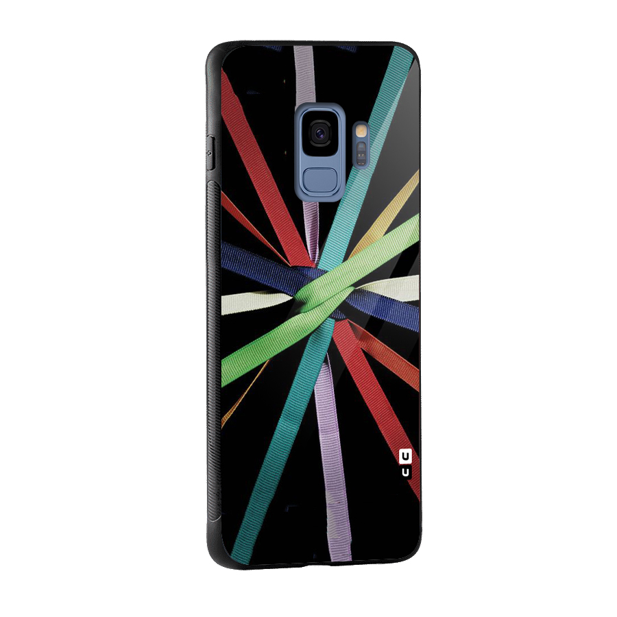 Ribbon Design Glass Back Case for Galaxy S9