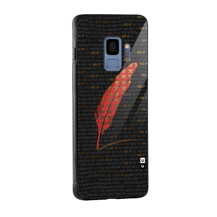 Rise Up Feather Glass Back Case for Galaxy S9