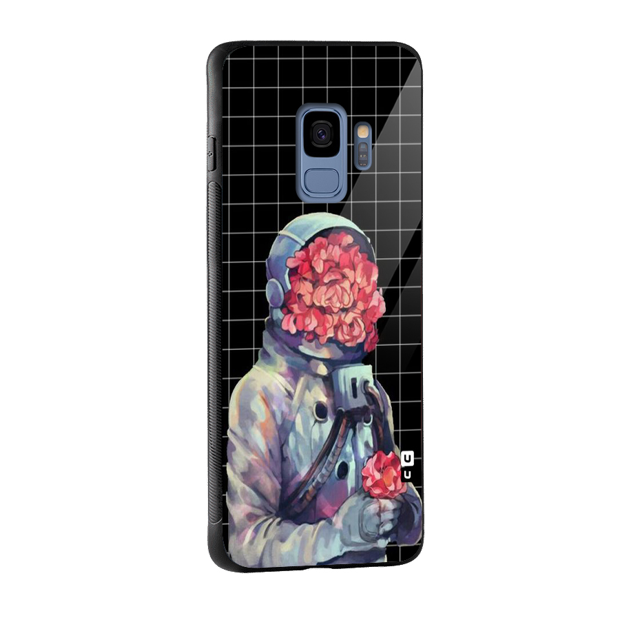 Robot Rose Glass Back Case for Galaxy S9