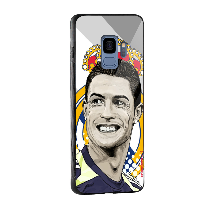 Ronaldo Madrid King Glass Back Case for Galaxy S9