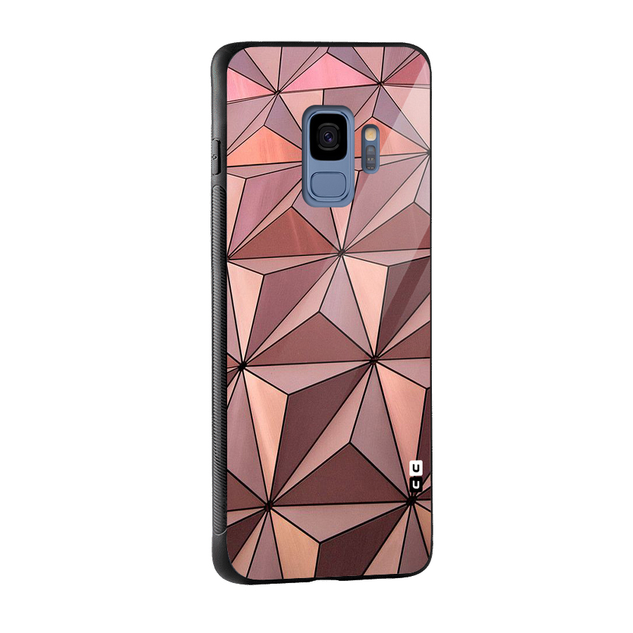 Rosegold Abstract Shapes Glass Back Case for Galaxy S9