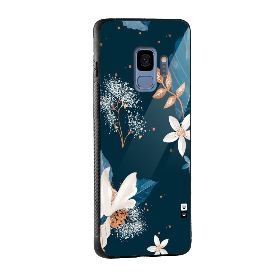 Royal Floral Glass Back Case for Galaxy S9