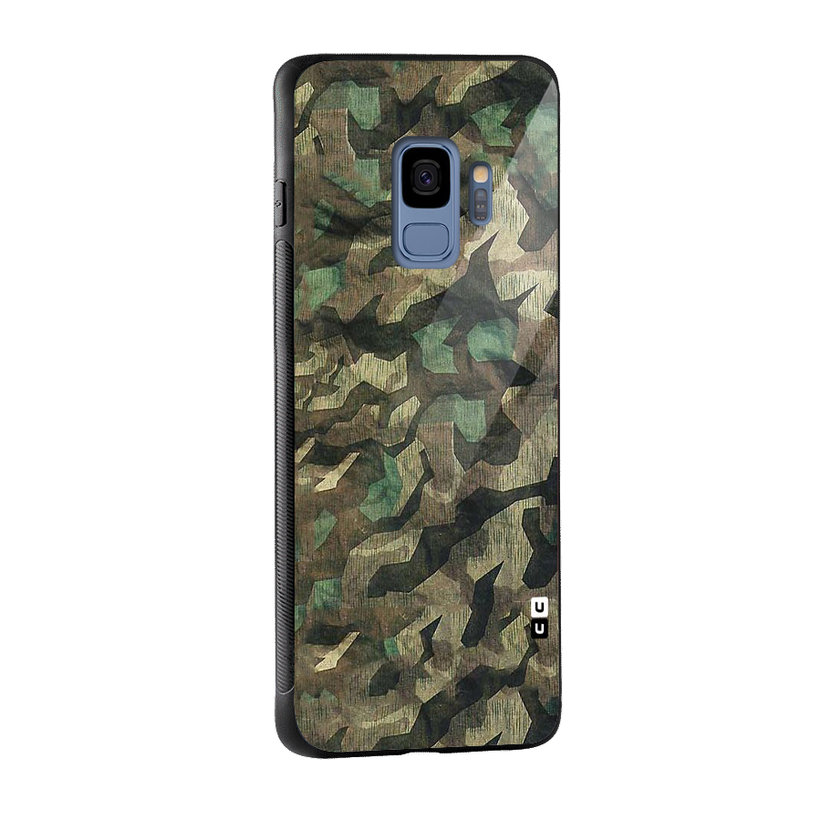 Rugged Army Glass Back Case for Galaxy S9