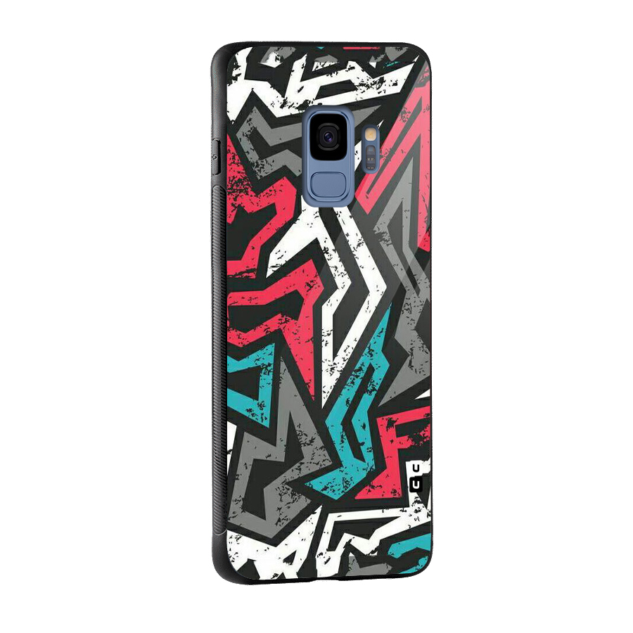 Rugged Strike Abstract Glass Back Case for Galaxy S9