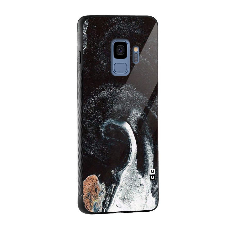Sea Ice Space Art Glass Back Case for Galaxy S9