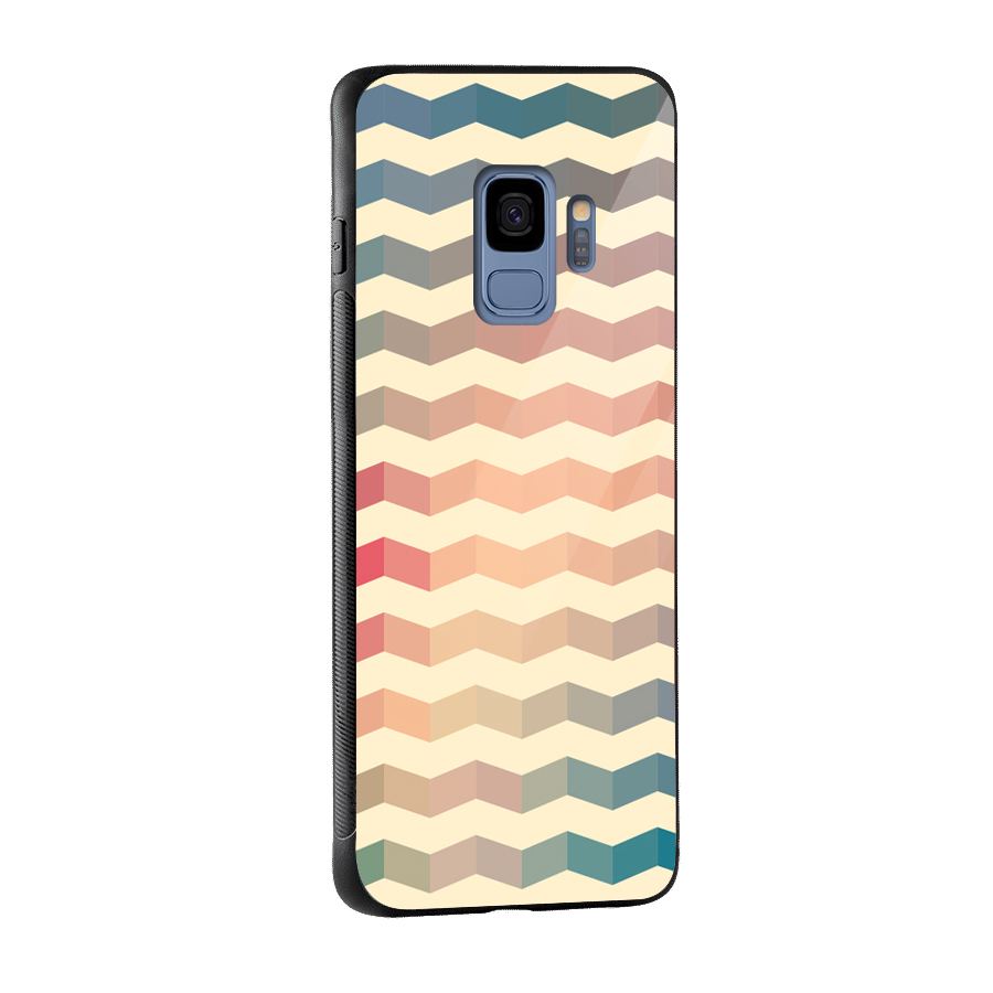 Seamless ZigZag Design Glass Back Case for Galaxy S9