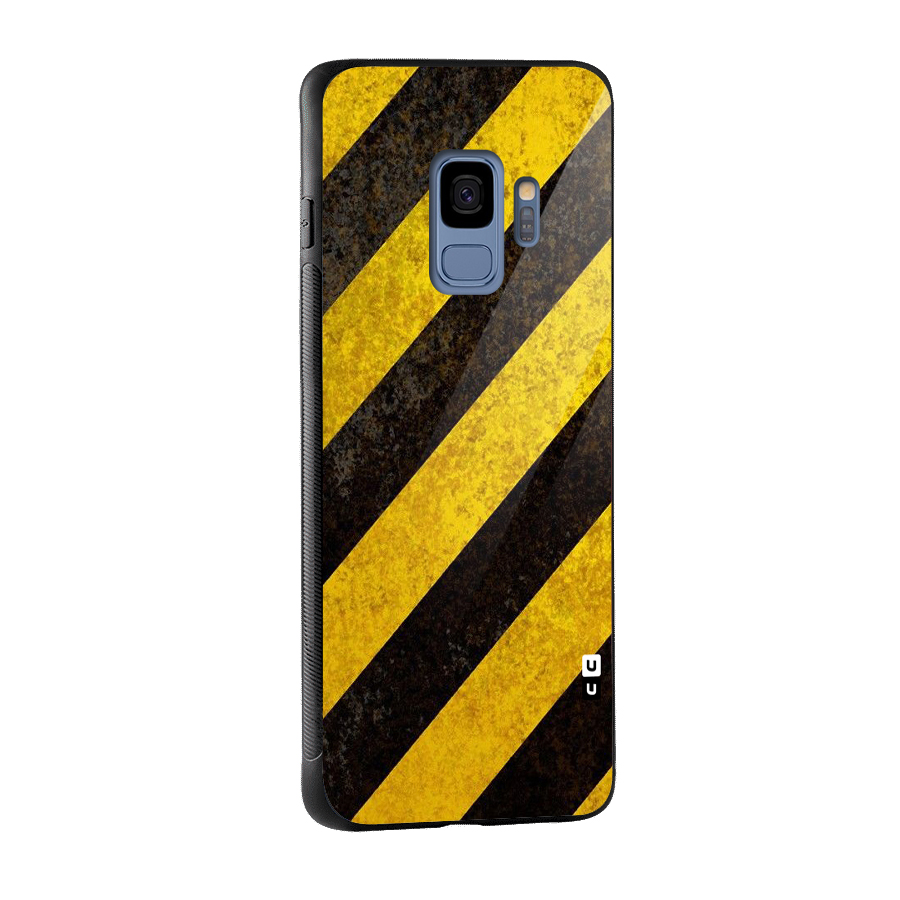 Shaded Yellow Stripes Glass Back Case for Galaxy S9