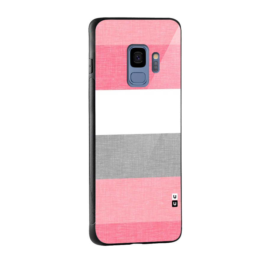 Shades Pink Stripes Glass Back Case for Galaxy S9