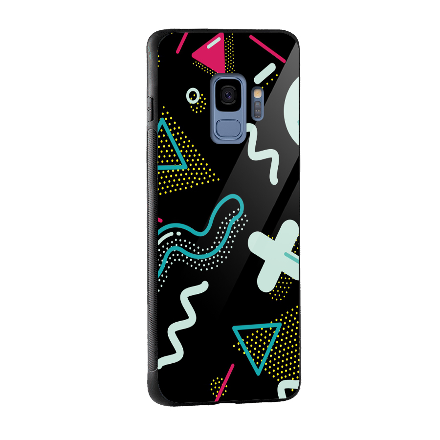 Shapes Pattern Glass Back Case for Galaxy S9