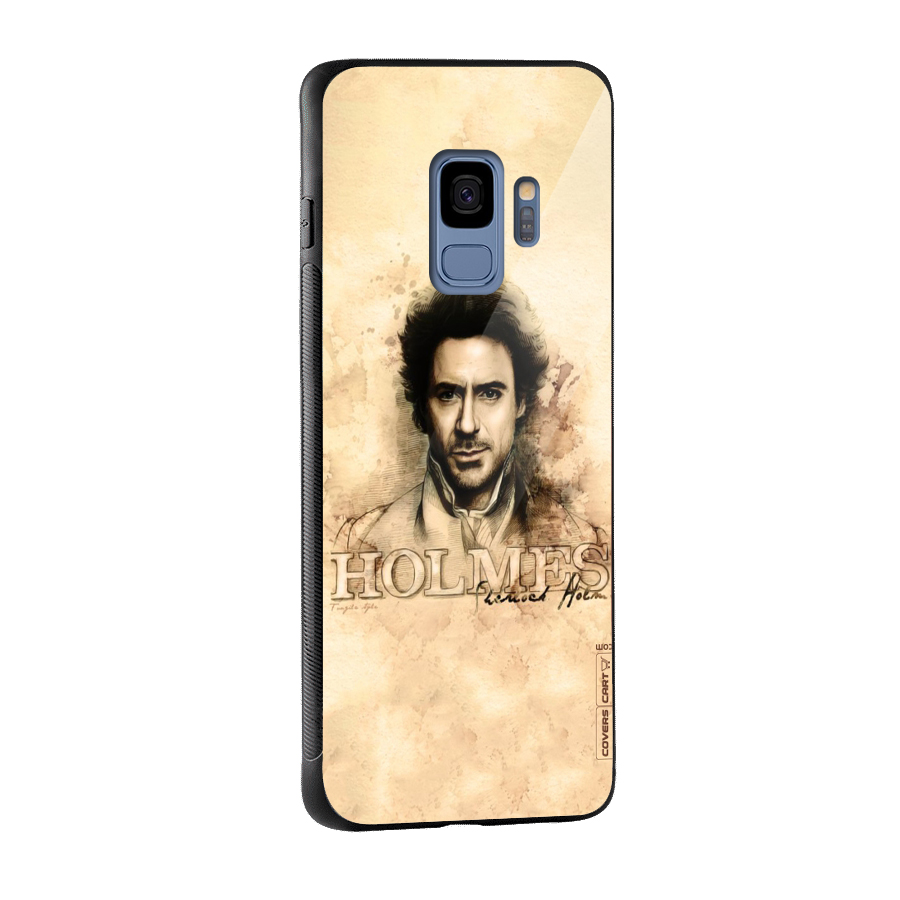 Sherlock Holmes Fan Art Glass Back Case for Galaxy S9