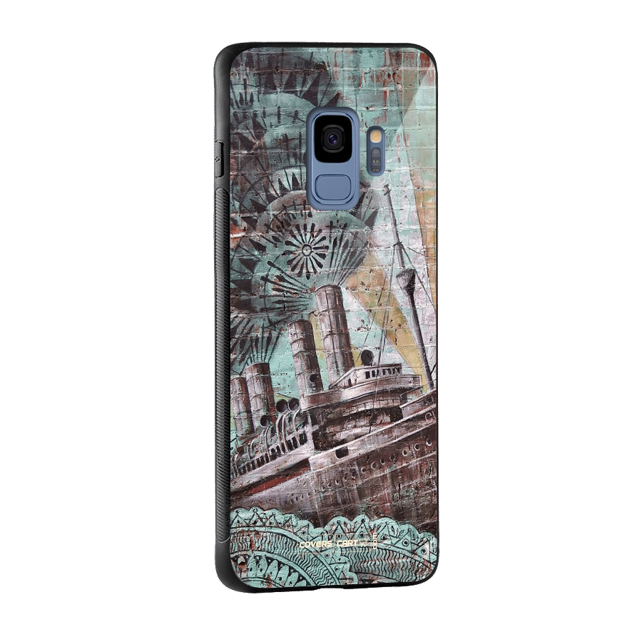 Ship Art Glass Back Case for Galaxy S9