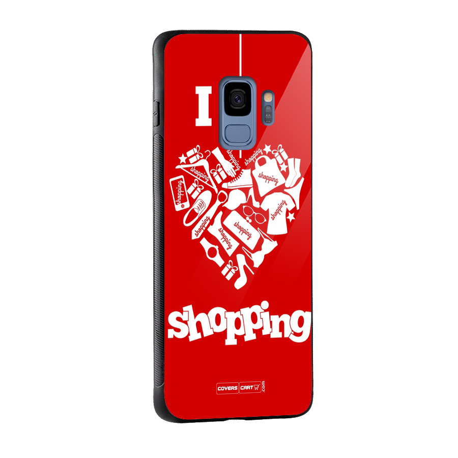 Shopaholic Shopping Love Glass Back Case for Galaxy S9