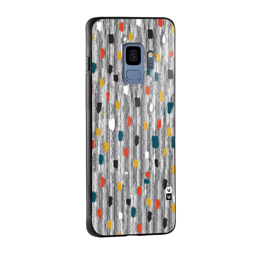 Single Paint Pattern Glass Back Case for Galaxy S9