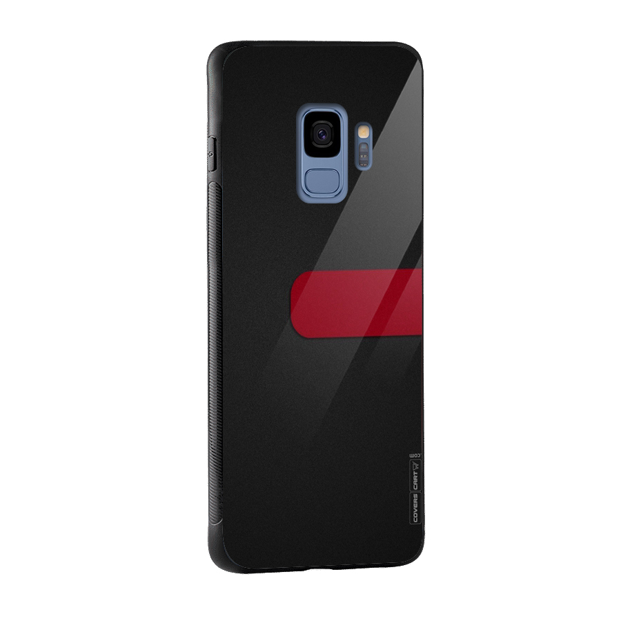 Single Red Stripe Glass Back Case for Galaxy S9