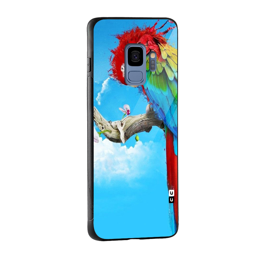 Sky Parrot Glass Back Case for Galaxy S9