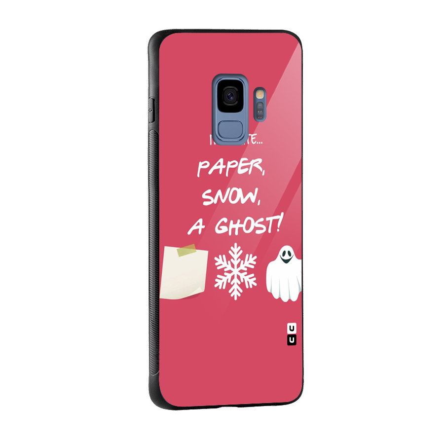 Snow Paper Glass Back Case for Galaxy S9