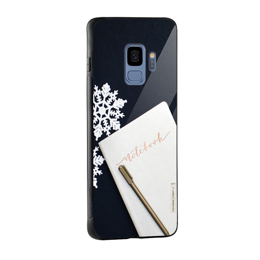 Snowflake Notebook Glass Back Case for Galaxy S9