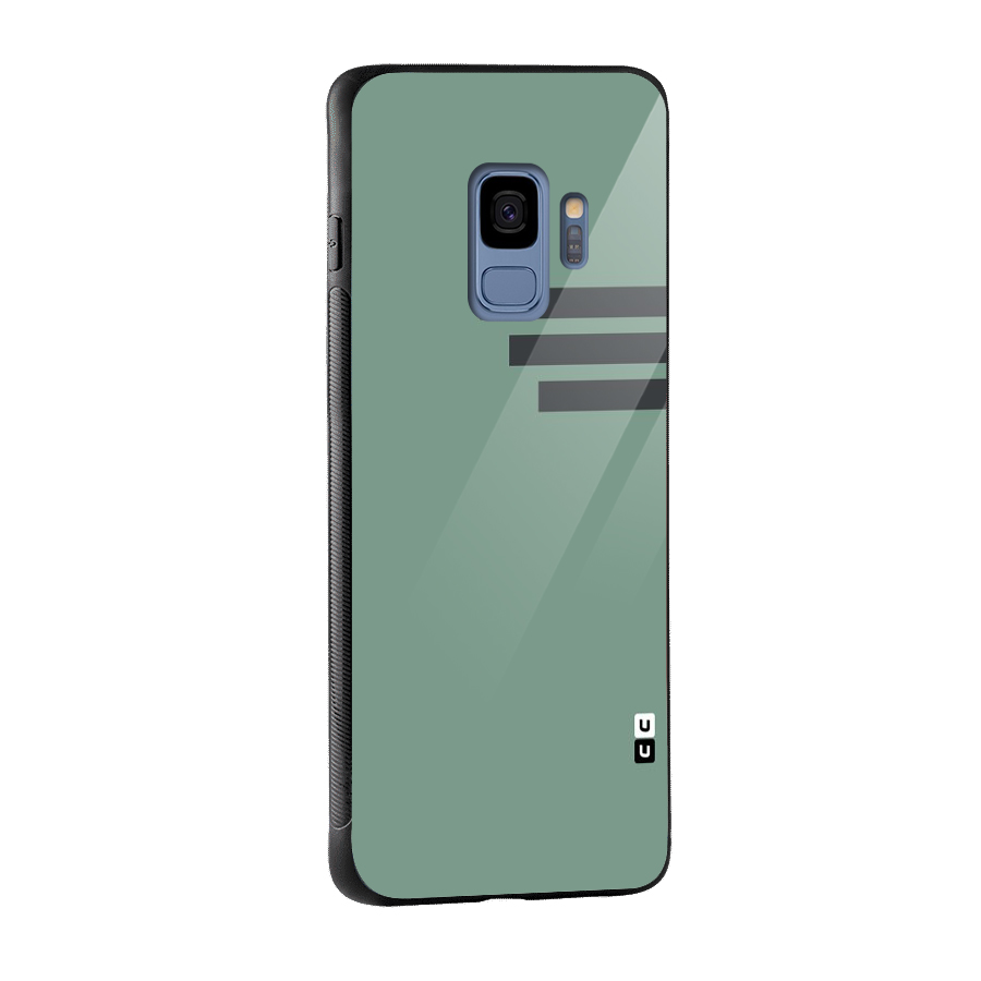 Solid Sports Stripe Glass Back Case for Galaxy S9
